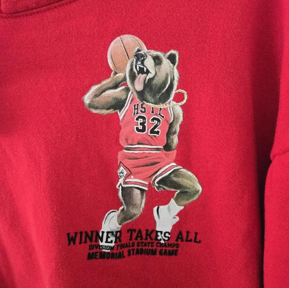 Hustle Gang Mens Size 4XL Bear Jordyn Hoodie Red T.I. TI Basketball #32 - Picture 2 of 8